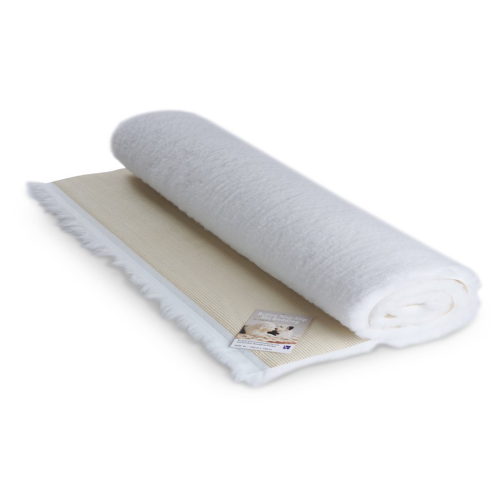 Active Non-Slip Vet Bedding White Plain